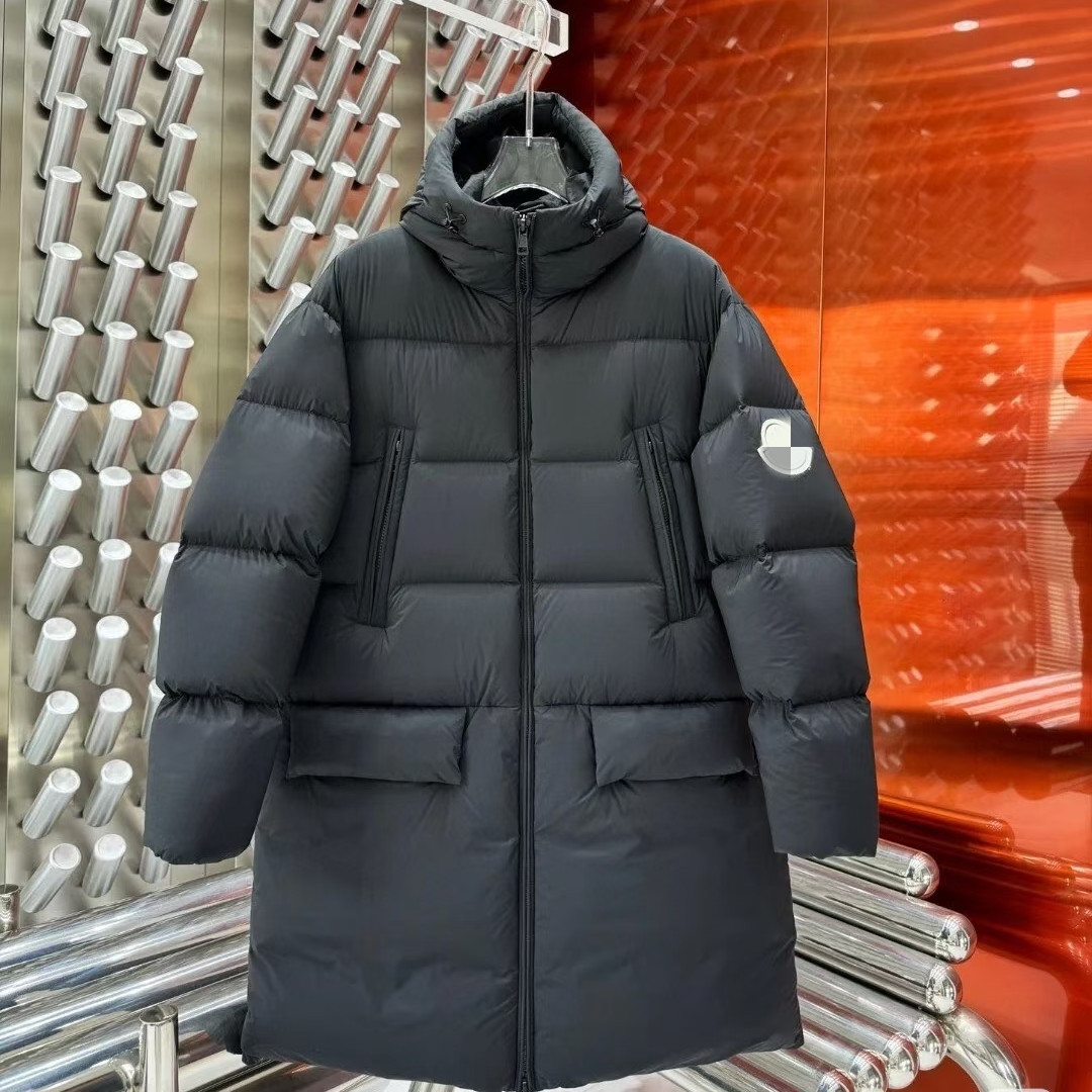 蒙家秋冬时尚新款Bosona大标长款连帽羽绒服宽松百搭保暖外套