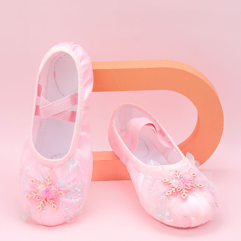 2024 nuevos zapatos de baile para niños zapatos de entrenamiento de satén niñas princesa zapatos de entrenamiento de baile de suela blanda zapatos de baile de garra de gato