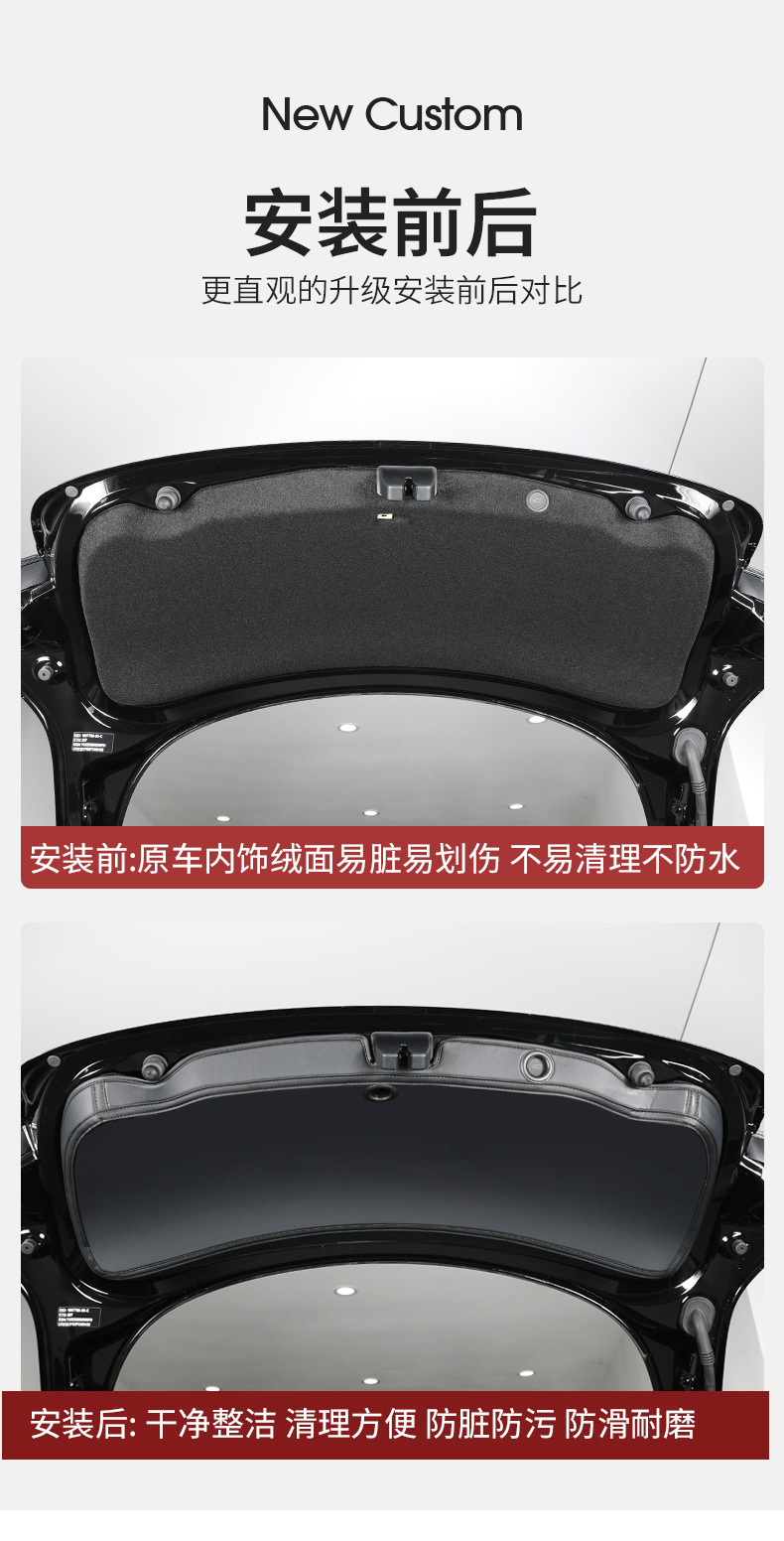 Suitable for Tesla Trunk Anti-Kick Pad, New Version Model 3Y Tailgate Protective Pad, Modified Interior Tailgate Pad