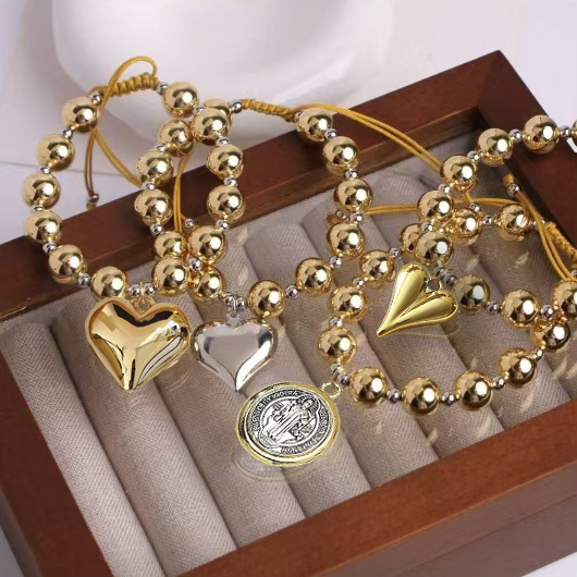 CCB Pendant Material Bracelets Classification CCB Chain Material IG Style Heart Shape Eye CCB Beaded Chain Beaded Bracelets Wholesale