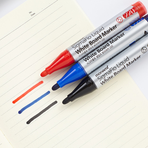 Monami South Korea monami220 large capacity water-based whiteboard writing pen 2.0mm straight liquid whiteboard pen 05028