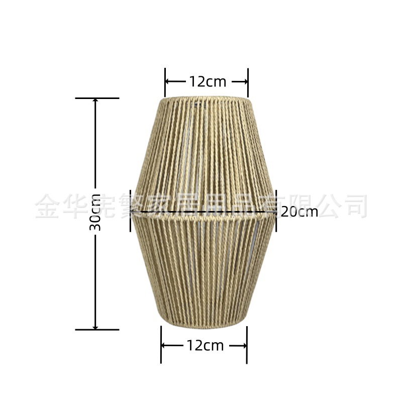 Retro nórdico lámpara de bar decoración de cordón de hemp hueco trenzado lámpara de candelabro DIY café bohemio