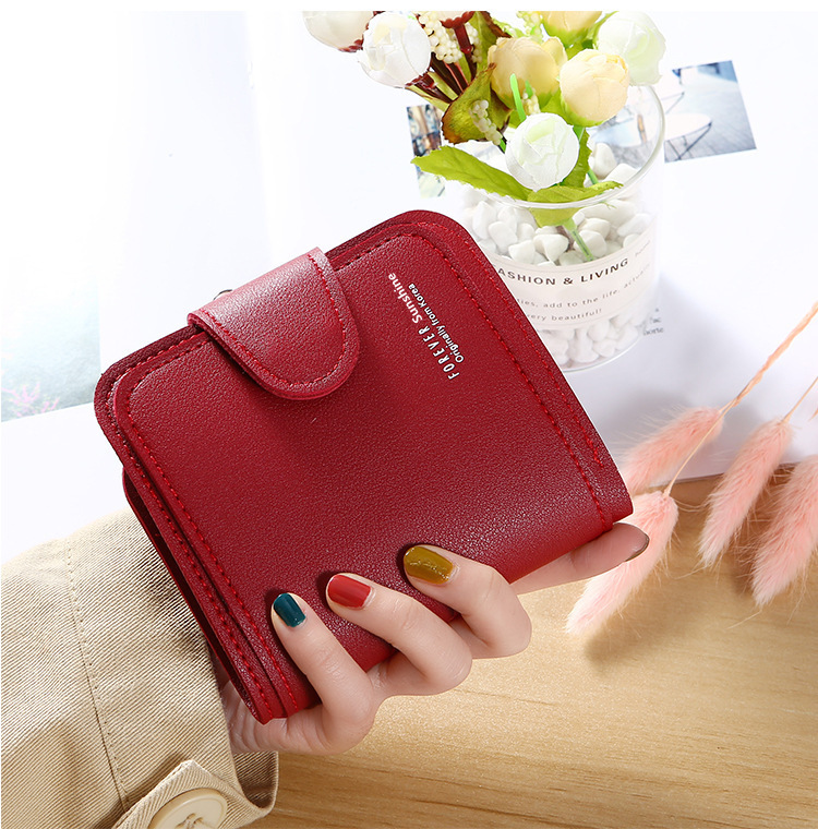 Women's Spring&summer Pu Leather Solid Color Vintage Style Square Zipper Buckle Small Wallet display picture 3