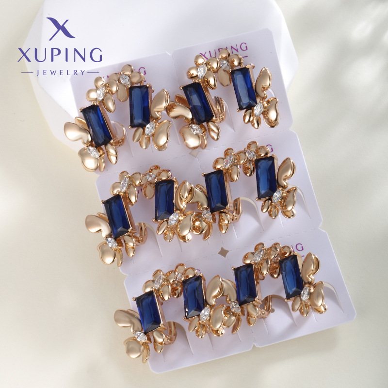Xuping comercio exterior transfronterizo joyería de moda dorada auriculares lujosas sensación alta una tarjeta de otoño y invierno 6 pares de 12 pares de pendientes para mujeres