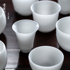 徳化白磁素焼き氷種羊脂玉磁器高級主人杯単杯陶磁器カップ個人専用品茗杯