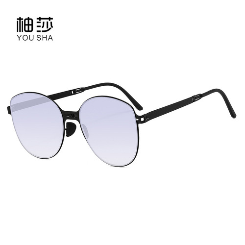 Folding sunglasses, gradient sun protection, UV protection, portable outdoor travel shooting sunshade glasses, large frame sunglasses