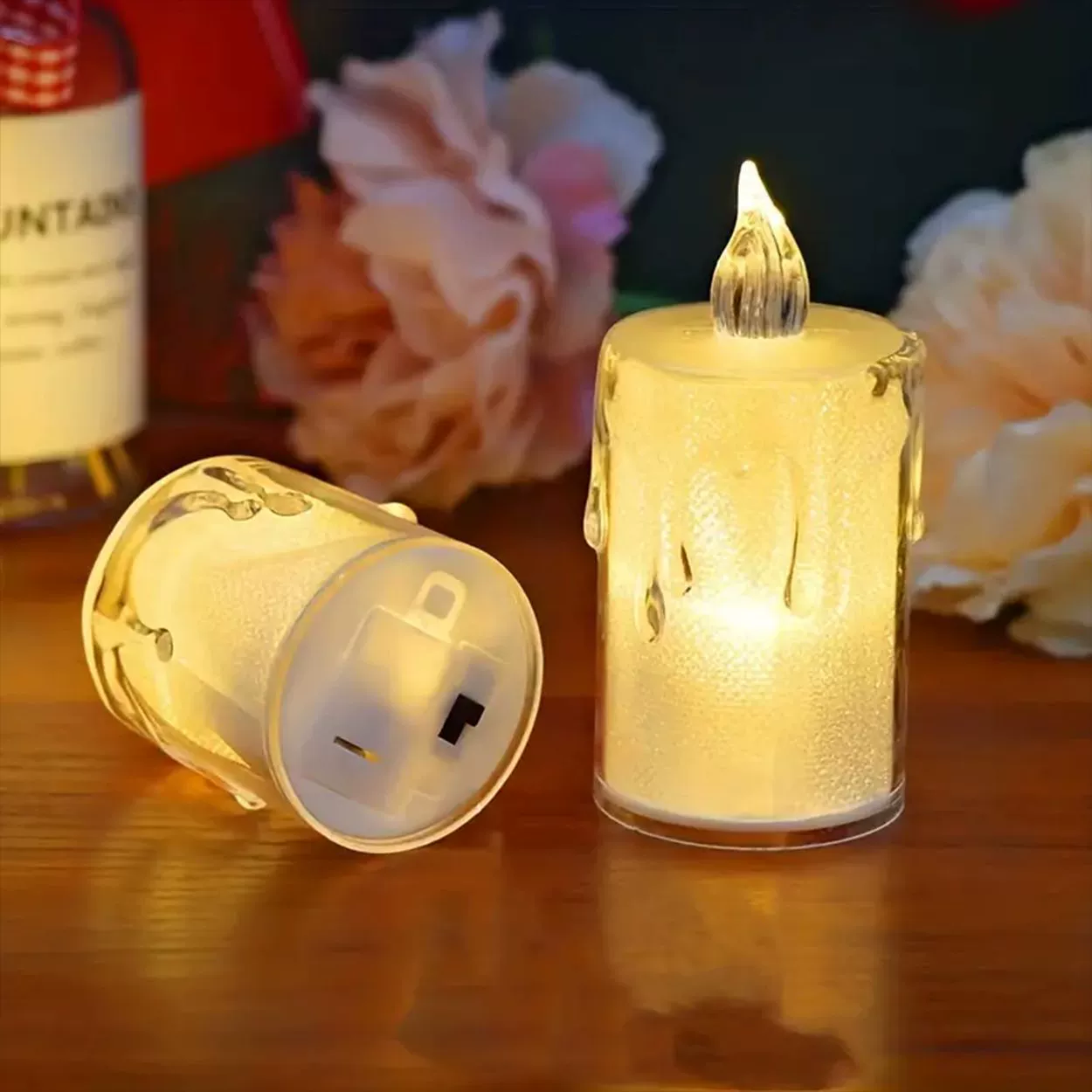 Electronic plastic LED candle, big lights