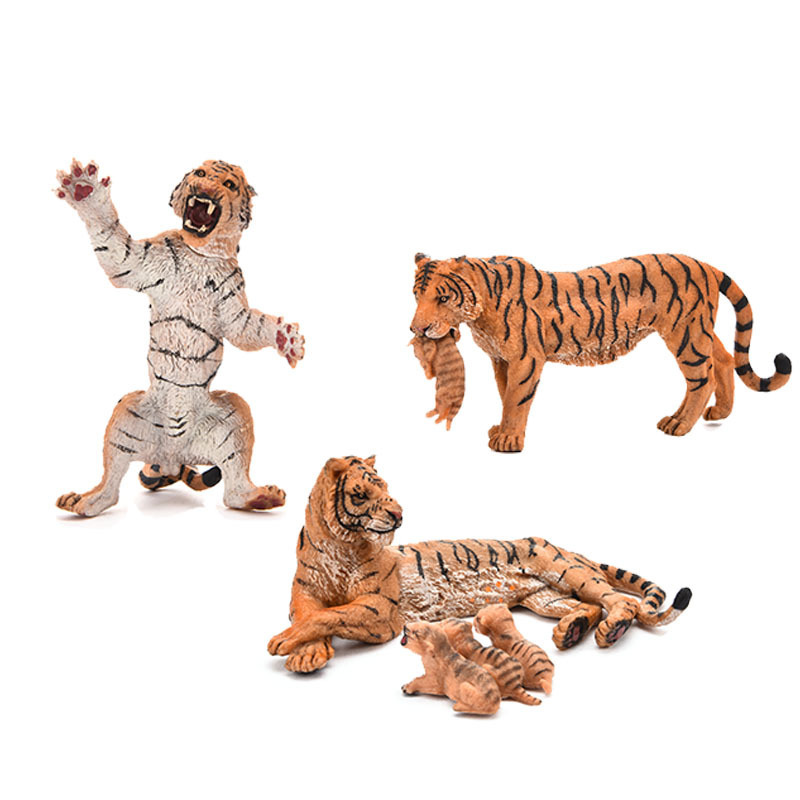 Modelos de Animales Salvajes Simulados Transfronterizos, Tigre, León, Elefante, Juguetes de Modelos de Animales, Serie de Simulación de Modelos de Animales