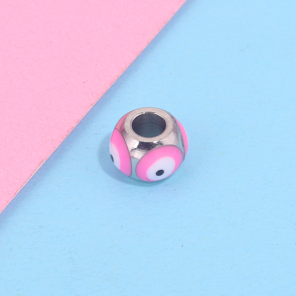 Cuentas cuadradas de acero inoxidable de ojo del diablo europeo y americano cuentas de esmalte de doble cara gota de aceite ojo cuentas espaciadoras cuentas sueltas joyas de bricolaje