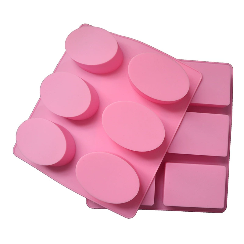Spot wholesale 6 consecutive oval silicone handmade soap (no pattern) silicone cake model oval aromatherapy model