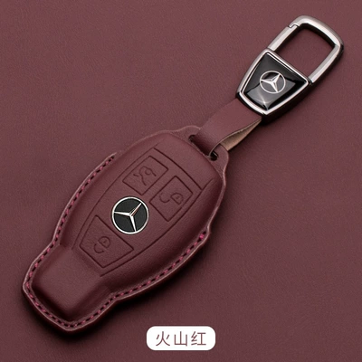 Car key bag — gle bag E300L a200L - mercedes-benz-b-napa-leathersquare-buckle-volcanic-red