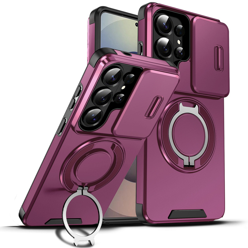 Suitable for Samsung S26Ultra Phone Case, S25 Sliding Window Stand, S24 Anti-Drop Protective Cover, European and American Style