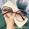 Metal fashionable sunglasses, sun protection cream, 2023 collection, gradient, European style, internet celebrity, UF-protection