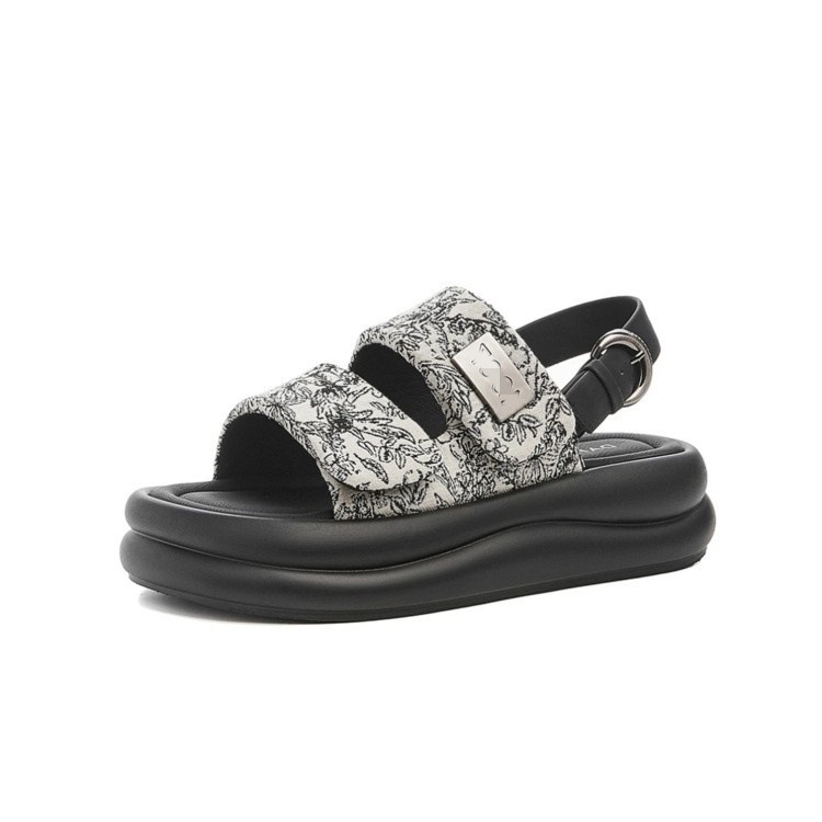 Nuevas sandalias de estilo chino para mujeres 2026 verano nuevo tipo de fondo grueso super velcro casual versátil estilo nacional sandalias de hebilla