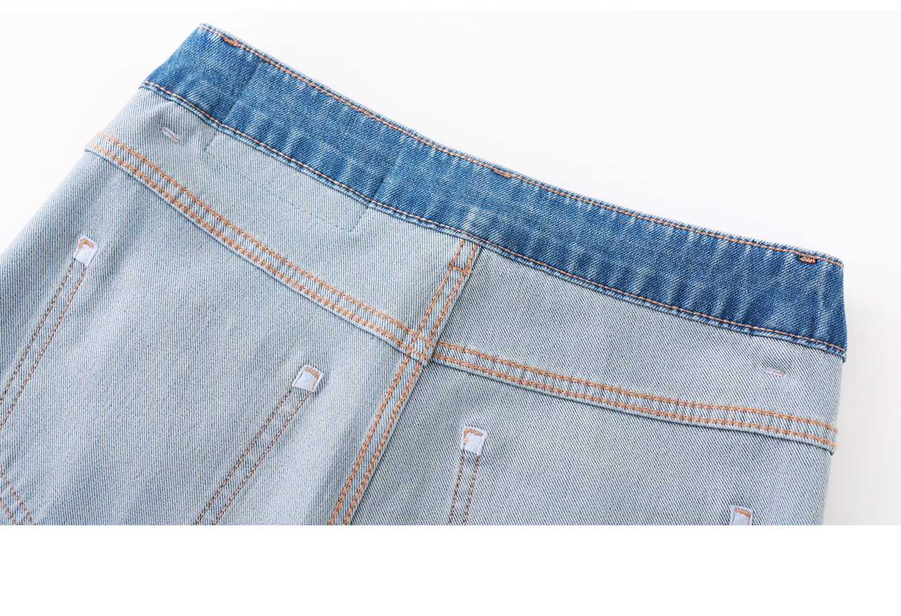 Quần jean nữ ống loe vải cotton wash lạnh co giãn 4 chiều phiên bản mỏng mùa hè — xanh lam chi tiết 33