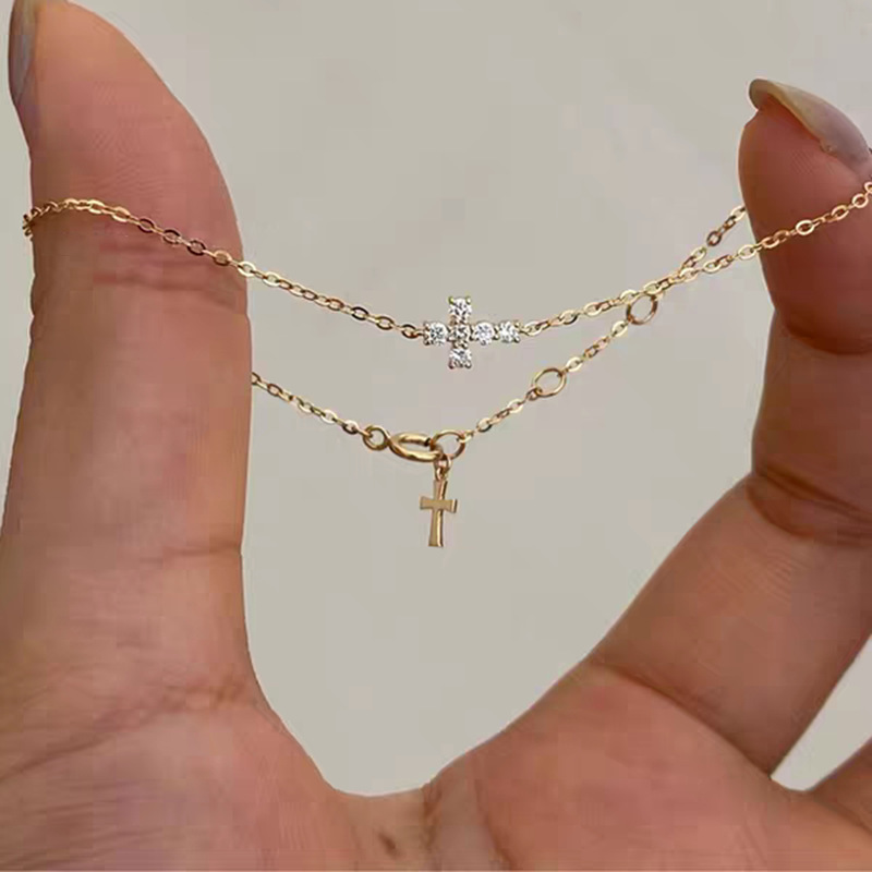 S925 sterling silver cross bracelet, stackable, Japanese ins-style, niche design, 2026 new model, popular on Shein S925 sterling silver cross bracelet, stackable, Japanese ins-style, niche design, 2026 new model, popular on Shein