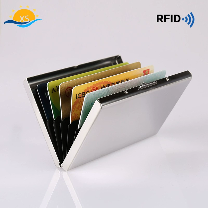 Универсальный держатель для карт из нержавеющей стали с RFID-блокировкой, тонкий кошелек, антимагнитный, 0.057 кг