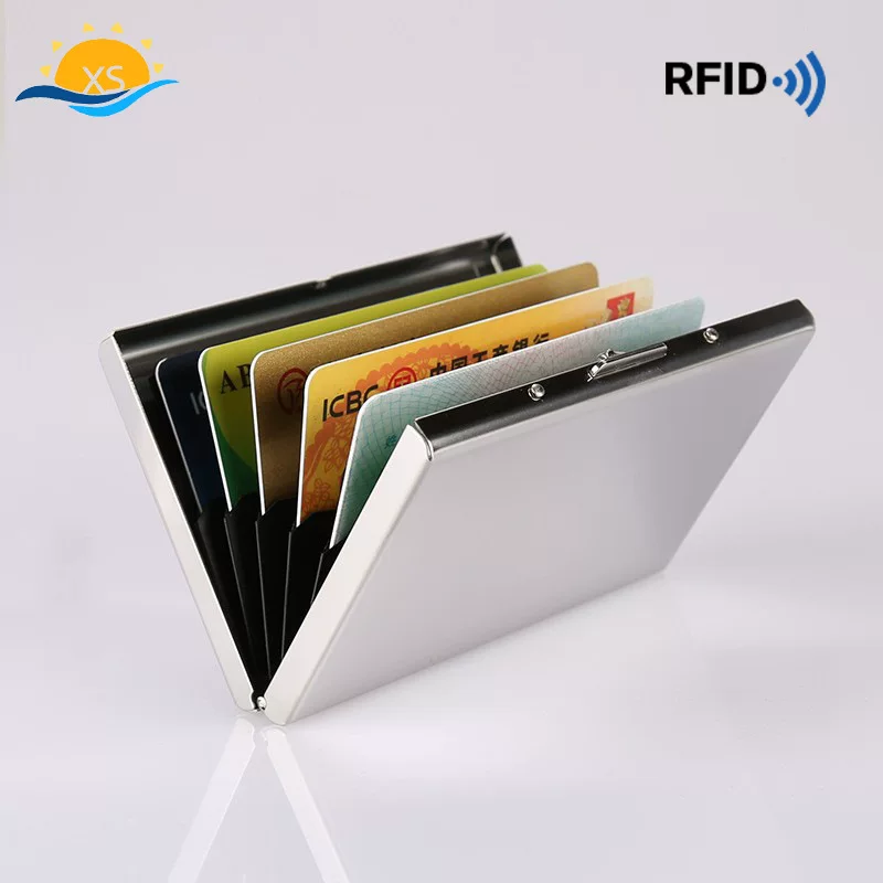 Универсальный держатель для карт из нержавеющей стали с RFID-блокировкой, тонкий кошелек, антимагнитный, 0.057 кг