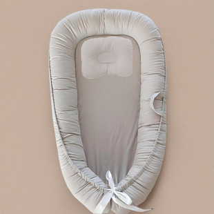 Solid Color Pillowless Foldable Baby Nest Portable Crib Mid-Bed Bionic Fully Detachable Travel Crib
