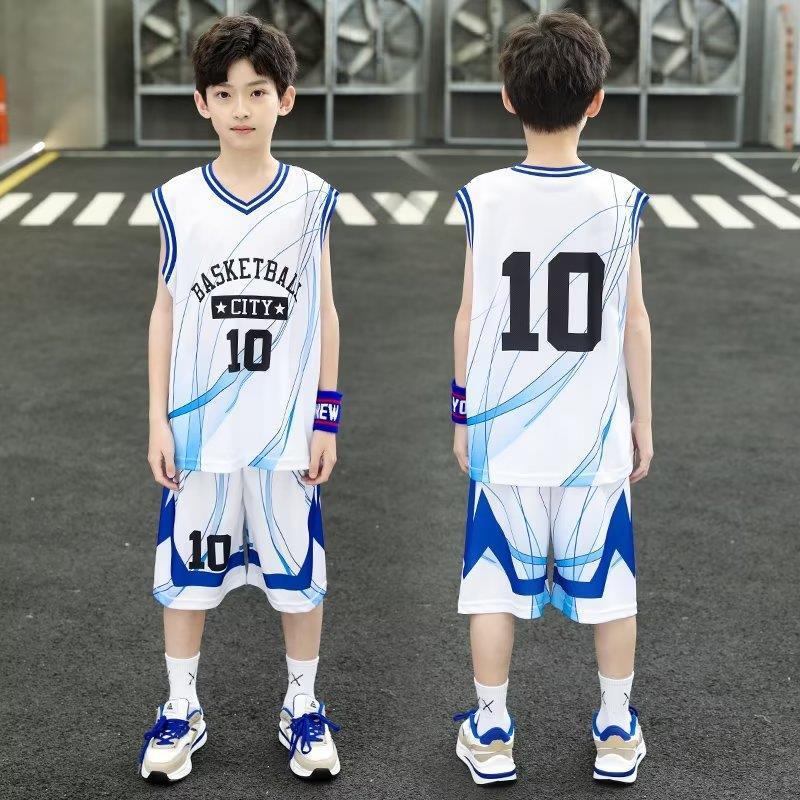 Children's Basketball Uniform Suit Boy Boy Youth Quick-Drying Training Uniform Sports Jersey Vest Team Uniform Trendy Uniform