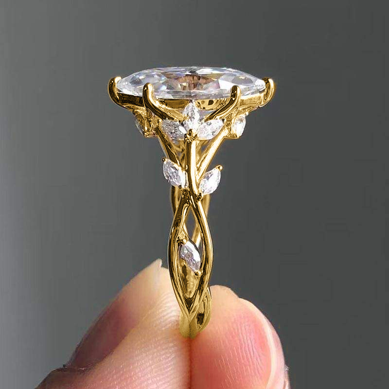 7g Weight 0.03µm Gold Plating Thickness Water Plating Gold Plating Process KC Golden Plated Plating Material Zircon Inlay Material Rings Classification 1 Piece Quantity Holiday, Daily Occasion Copper Material Leaf Pattern All Seasons Season Women's Gender Elegant, Novelty Style Claw Setting Craft Wholesale Jewelry Elegant Novelty Leaf Copper Zircon Rings 5