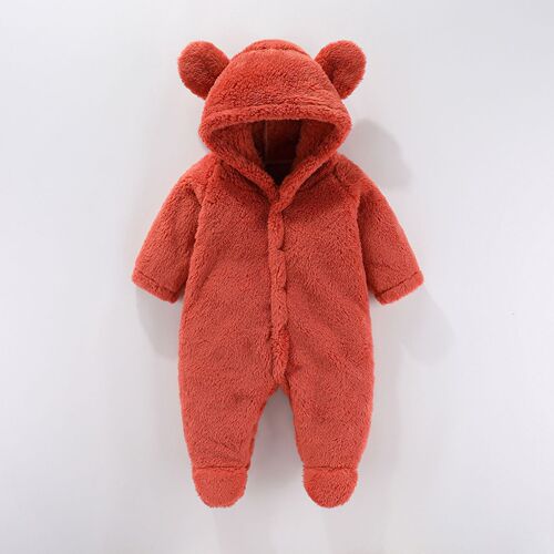 Baby Bodysuit for Autumn/Winter, Newborn Warm Crawling Suit, Baby Fleece Outerwear Overalls, Children's Sleepwear