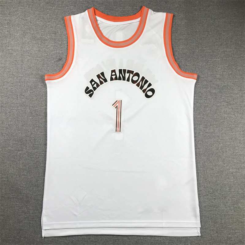 Camisetas y chalecos de baloncesto bordados de los Spurs al por mayor1 #   Wembanyama Wembanyama 4 #   5 # image 12