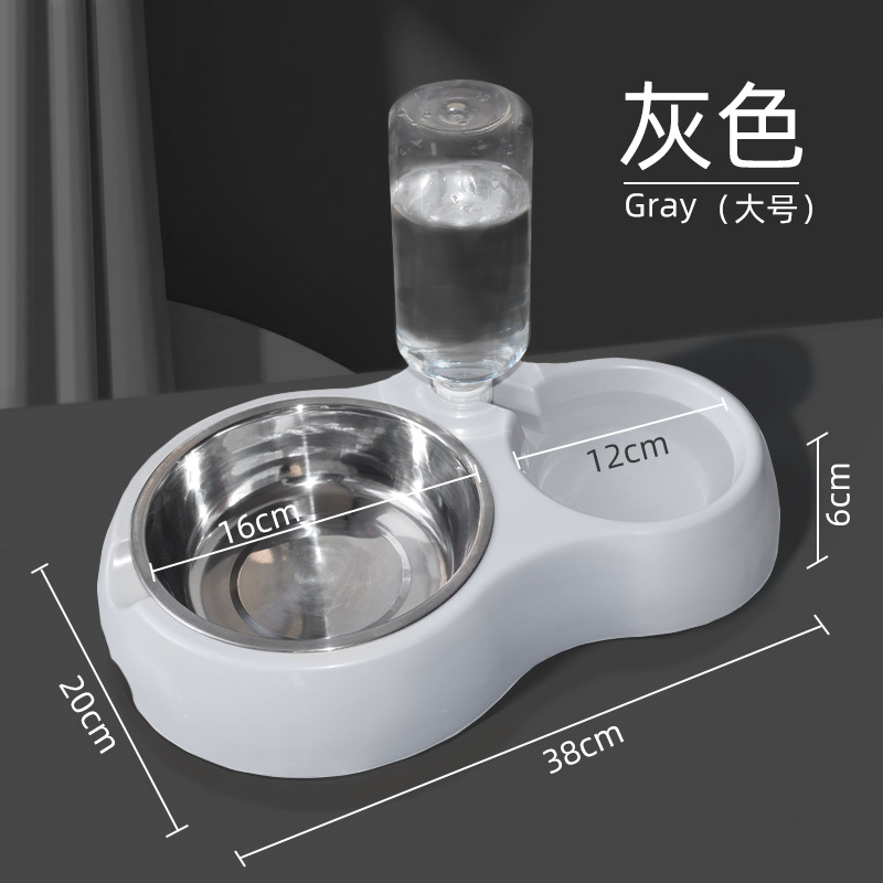 그레이 대형 사이즈에는 물병 + 스테인리스 그릇이 함께 제공됩니다.