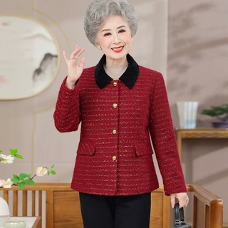 2025款奶奶秋装外套中老年人女装60岁70妈妈太太老人衣服洋气上衣