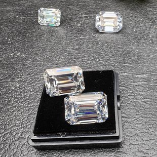 in stock Emerald Cut Moissanite Bare Stone D Color Super White with GRA Certificate