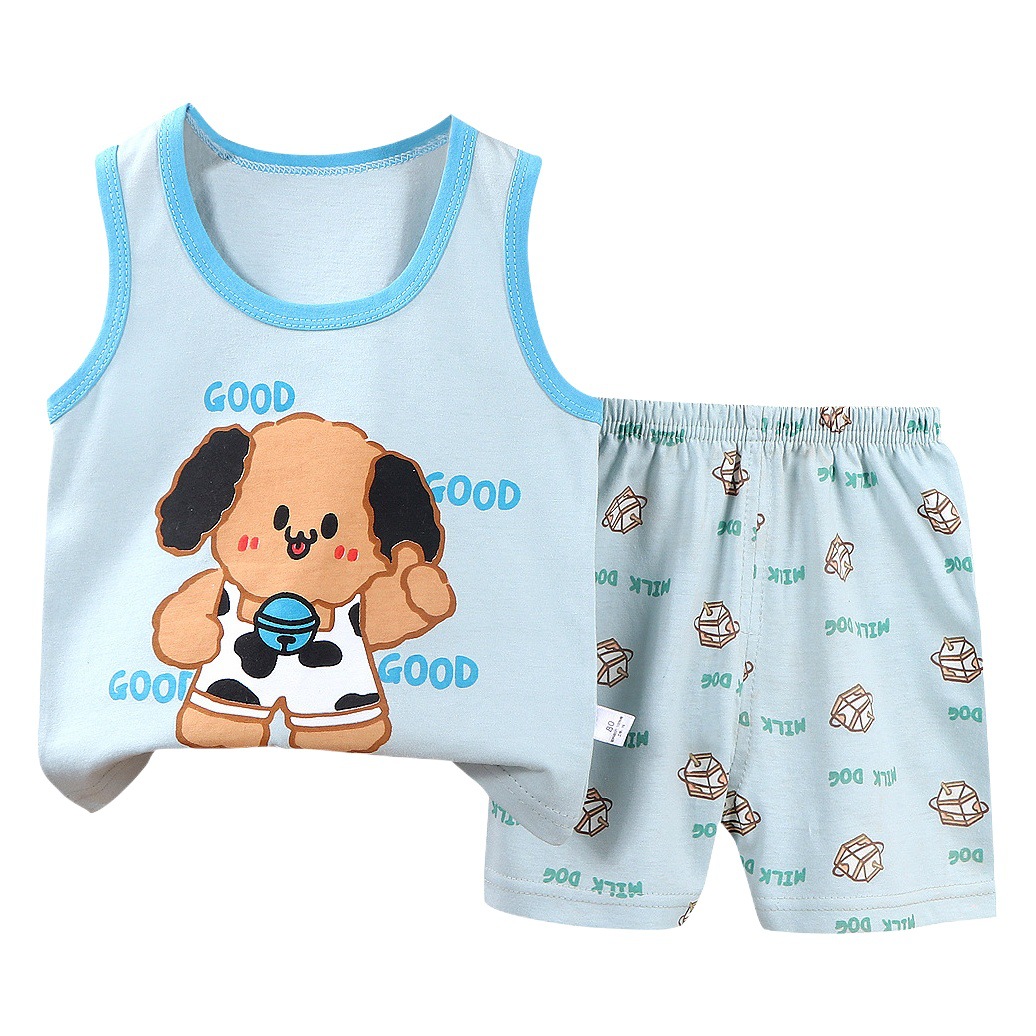 Chaleco DE LOS NIÑOS traje verano nuevo Algodón puro niñas pantalones cortos ropa bebé estilo coreano niños traje sin mangas ropa para niños