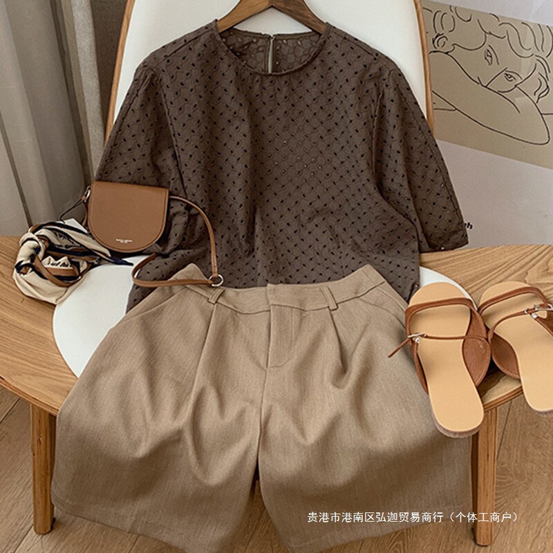 Bermuda Shorts Women's 2025 Summer New High-Waisted Suit Pants with Loose and Slim Hong Kong Style Workwear Casual Pants