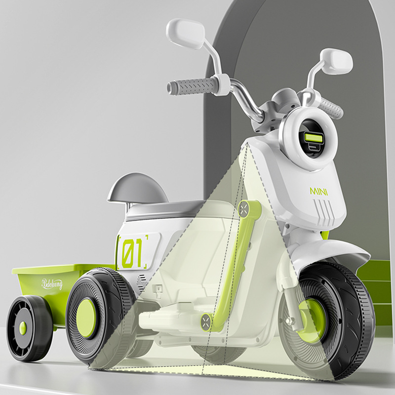 Motocicleta eléctrica para niños, triciclo, coche de juguete para bebés para hombres y mujeres, los niños pueden sentarse en un coche a batería, cochecito de control remoto