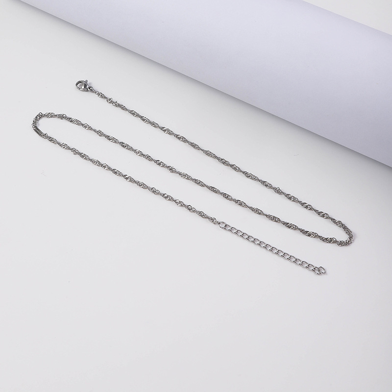 9g Weight Chain Jewelry Making Type DIY Jewelry Accessories Classification 1 Piece Quantity 304 Stainless Steel Material Solid Color Pattern Plating Design Simple Style, Classic Style Style 1 Piece 304 Stainless Steel Solid Color Chain 6