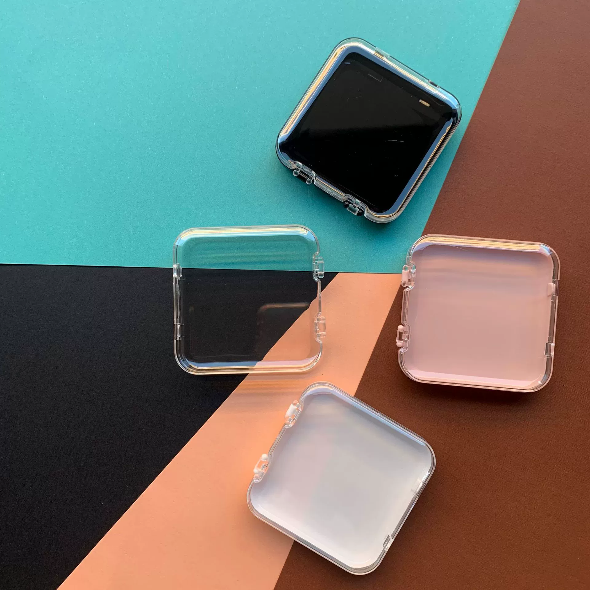 Популярный органайзер для хранения ногтей, прозрачный контейнер для ногтей, коробка для упаковки ногтей с закругленными углами, пластиковый контейнер для накладных ногтей для выставок