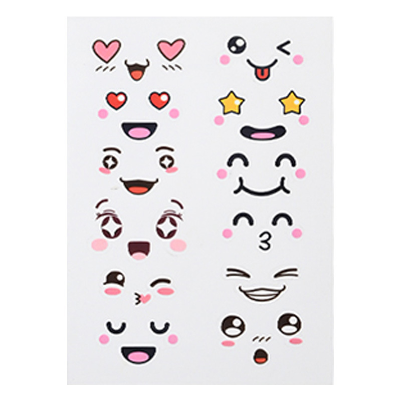 Pegatinas de huevo no secas Emoji paquete de palabras felices felices pegatinas de luna de bebé aniversario acompañante material de decoración de caja de regalo