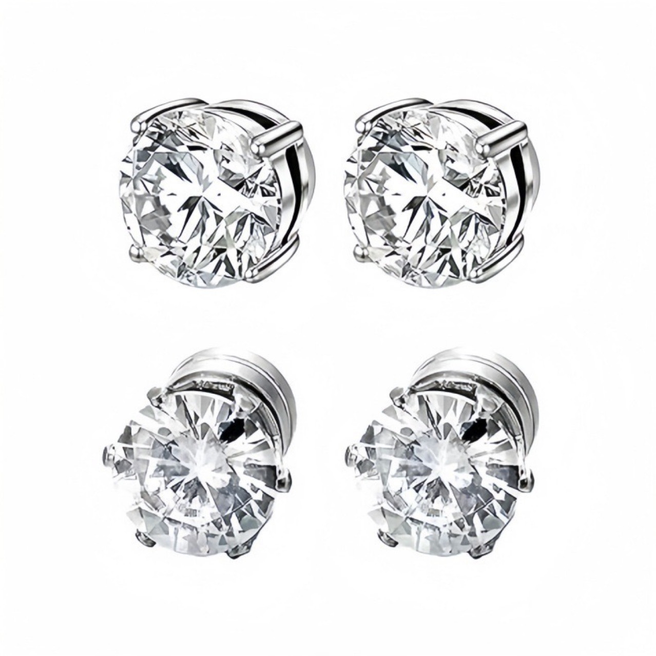 Set di orecchini e clip con zircone senza foratura per uomo_voghion.com