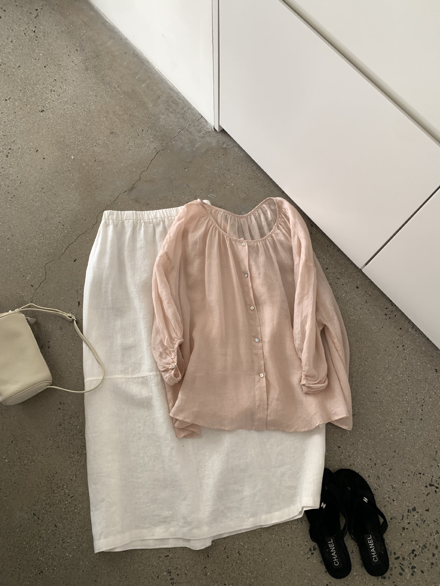 Áo sơ mi nữ linen tay lỡ phong cách Pháp i miss 2026 — xanh đậm, màu trắng, Bột cam, Vàng nhạtcolor chi tiết 24