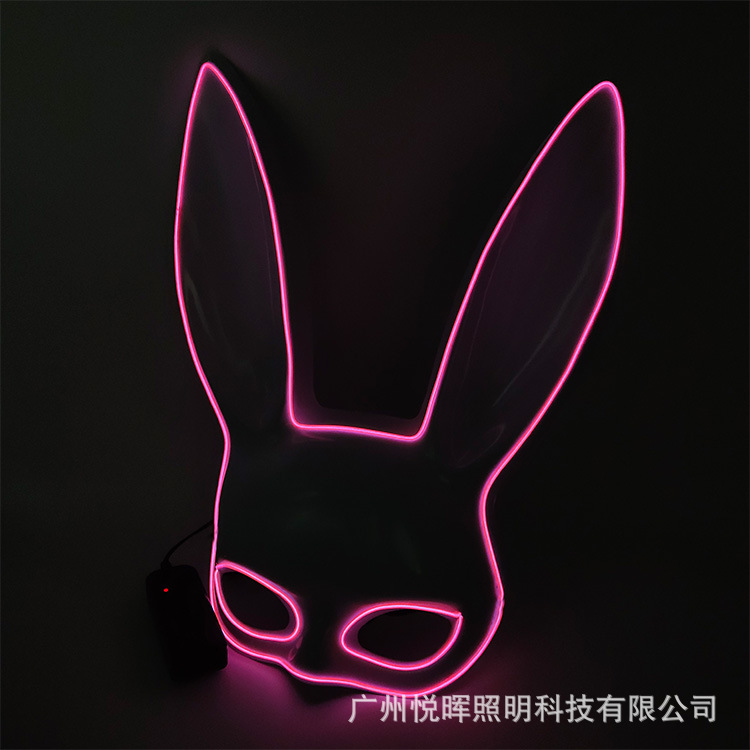 Wansheng lindo conejo belleza vestir máscara fluorescente bar discoteca Carnaval sexy conejito Máscara Luminosa