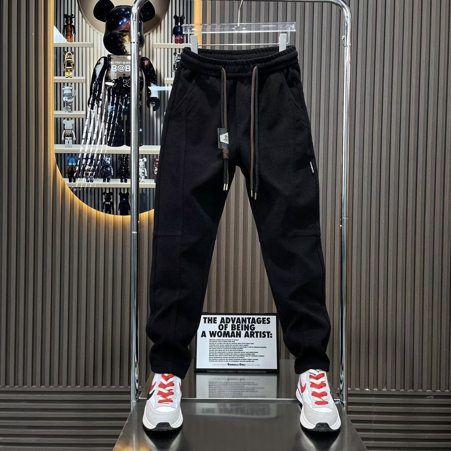 Herren Cord-Twill Freizeithose Frühjahr/Herbst 2026, schmale Passform, gerades Bein, elastischer Bund, Outdoor-Cargohose_voghion.com