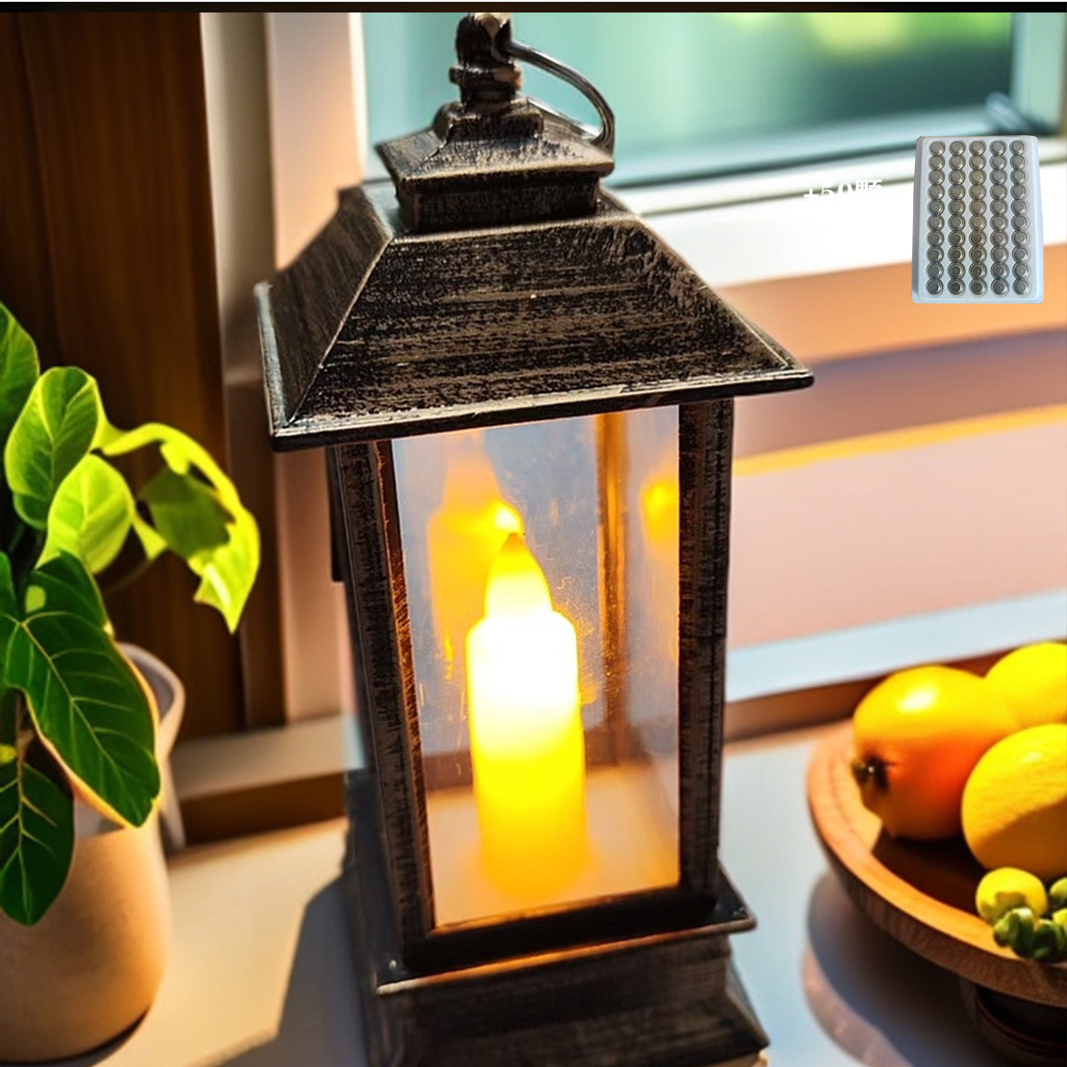 Navidad transfronteriza LED vela electrónica simulación vela de escritorio retro portátil luz de noche decoración luz de viento