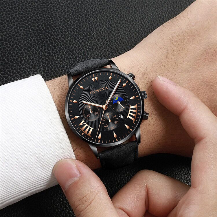Buckle Buckle Style Round Dial Shape Casual Color Block Buckle Quartz Men's Watches