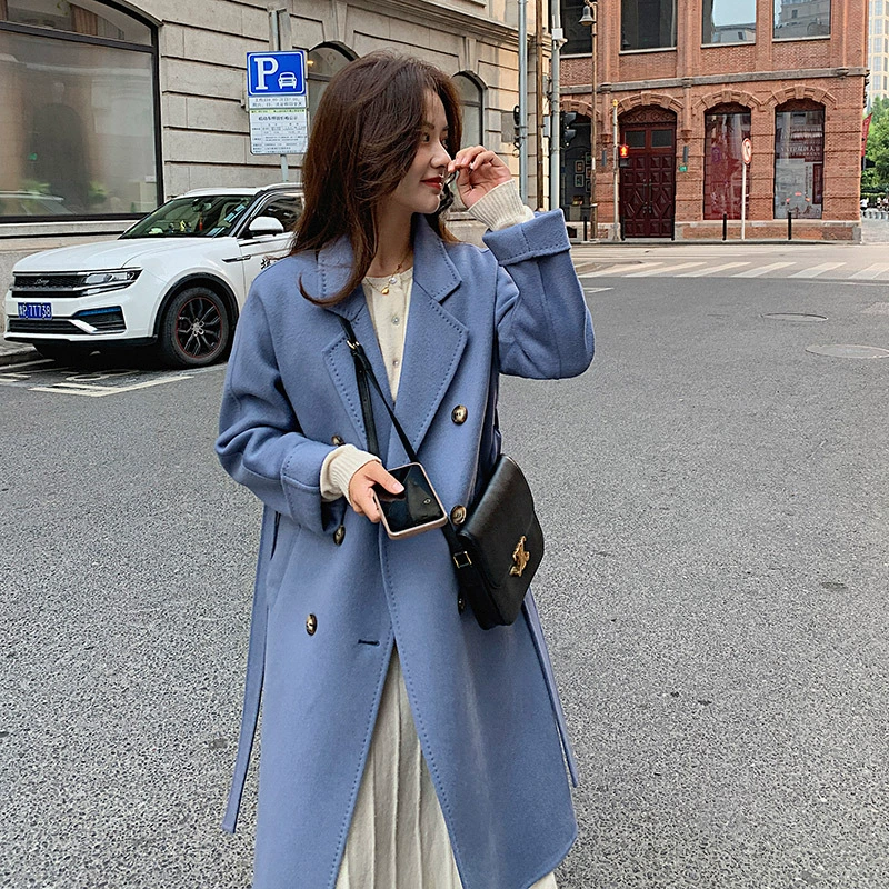 Новая двусторонняя шерстяная верхняя одежда осень-зима 2025, высококачественная двубортная модель M801O из 100% чистой шерсти