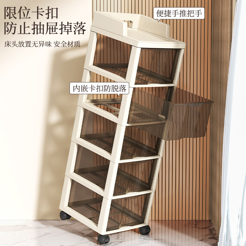 小推车置物架家用零食玩具多层整理柜办公室移动抽屉式落地收纳柜|undefined