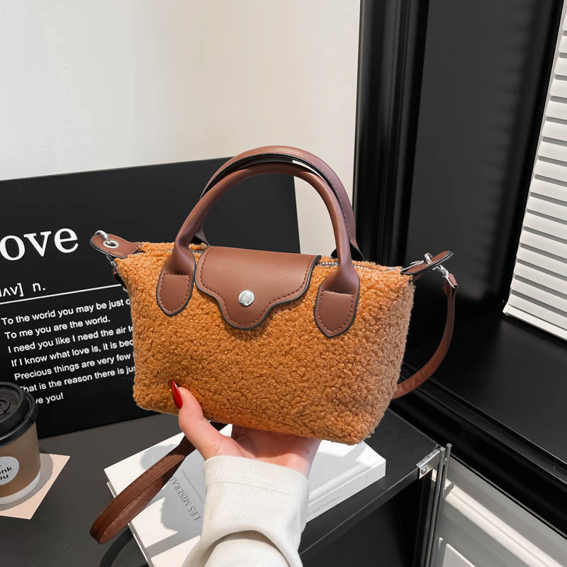 High-End Plush Dumpling Bag for Women 2025 New Fashion Versatile Satchel Shoulder Bag French Niche Crossbody Bag High-End Plush Dumpling Bag for Women 2025 New Fashion Versatile Satchel Shoulder Bag French Niche Crossbody Bag