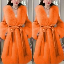 水貂绒外套皮外套女狐狸毛领加厚羊绒大衣抖音新款仿皮潮