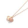 Golden necklace stainless steel, fashionable chain for key bag , brand pendant, jewelry, Korean style, pink gold, 18 carat