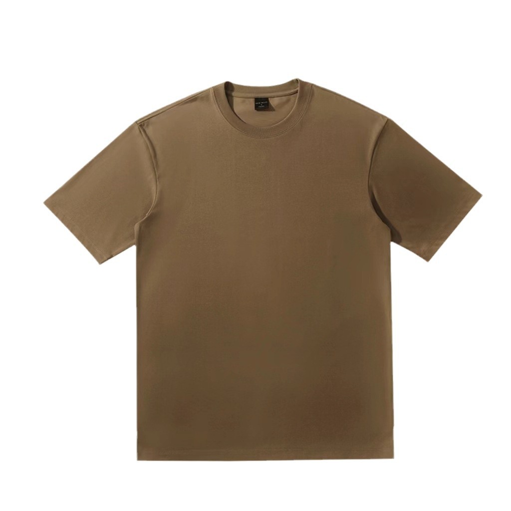 240G 65% de algodón 35% de poliéster camiseta transfronteriza hombro caída camiseta de hombre de manga corta suelta marca de moda personalizada
