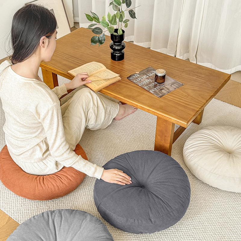 Bay Window Tatami Round Futon Cushion Thickened Fabric Round Japanese Chair Cushion Balcony Windowsill Floor Seat Cushion
