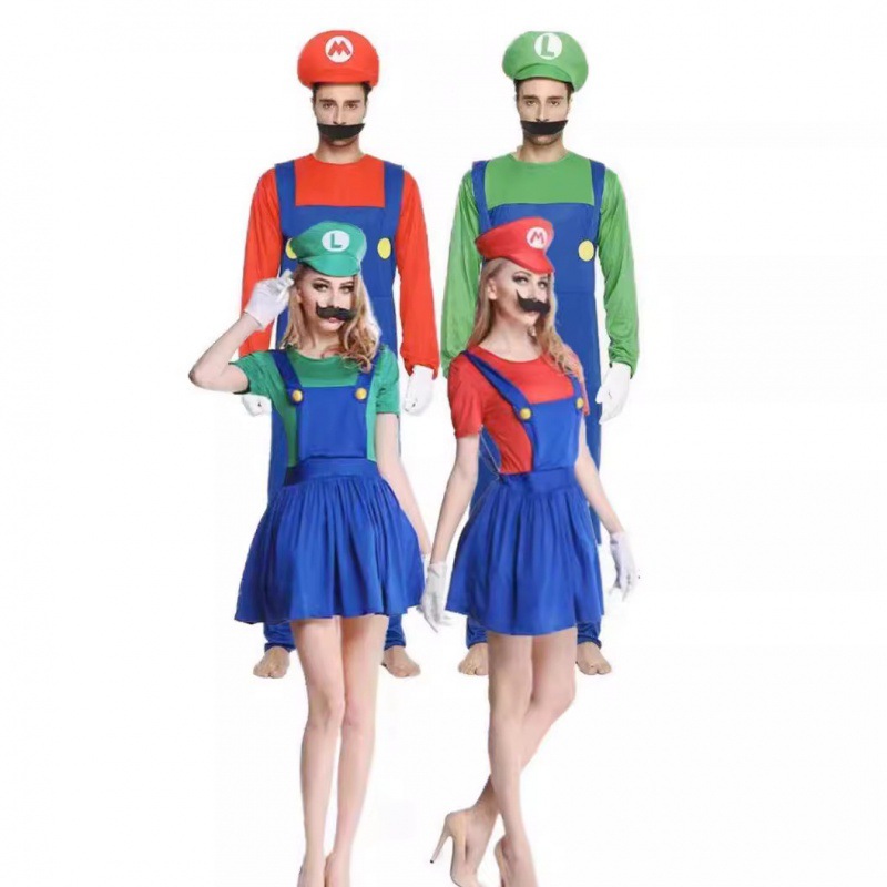 Halloween cosplay Anime Costume Parent-Child Cosplay Children Mario Clothes Super Mary Costume